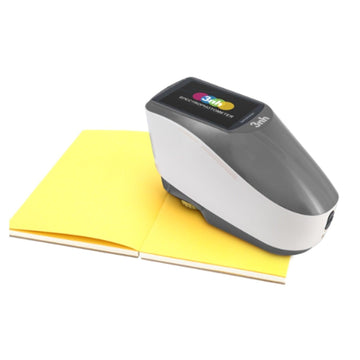 Side view of the YD5010 Spectrophotometer Densitometer with its complete accessory kit and carrying case.